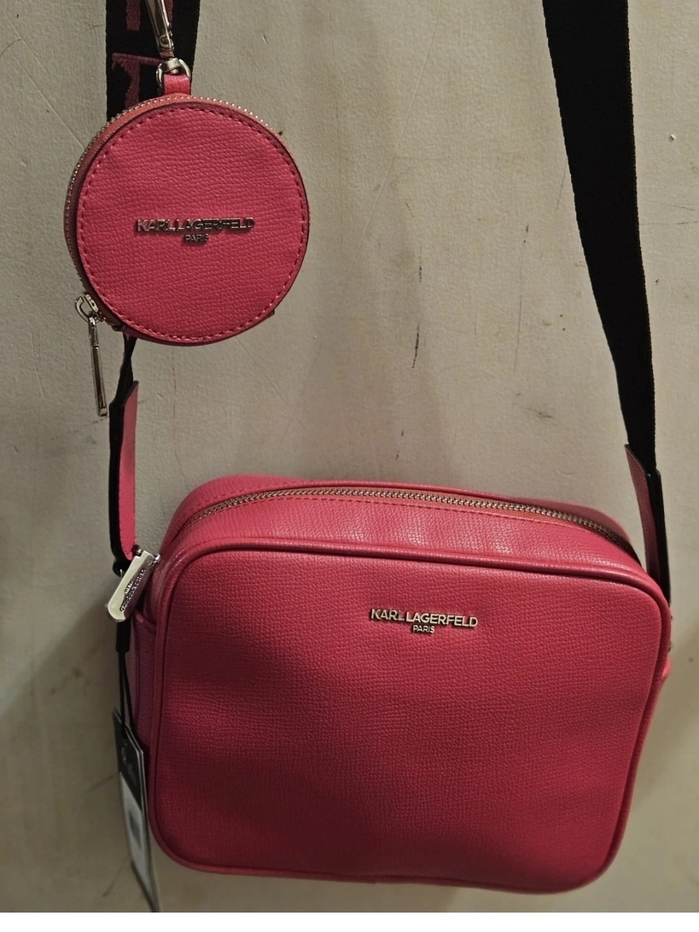 Karl Lagerfeld Pink Crossbody Bag with Coin Pouch